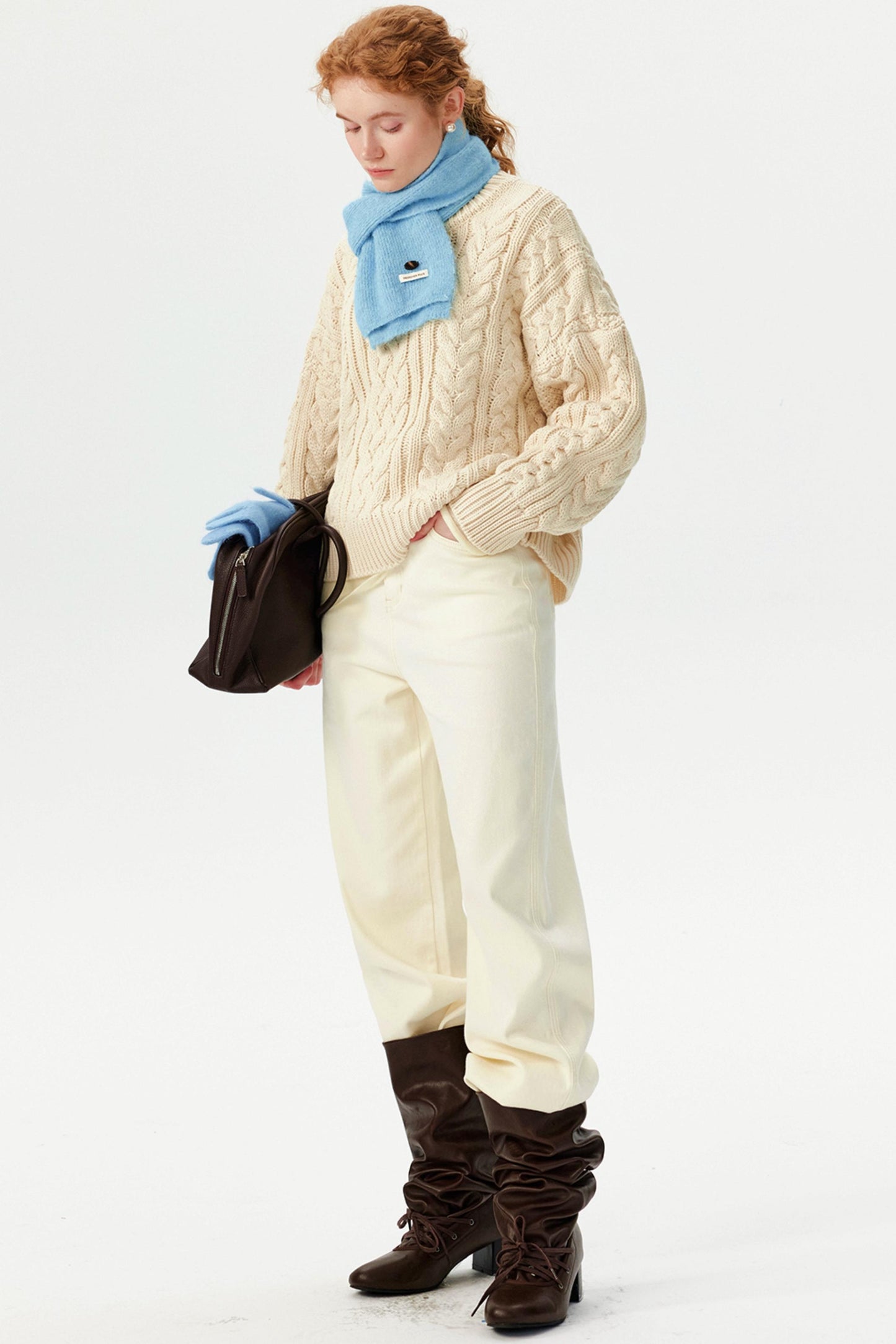 Korean-Style Cable Knit Sweater