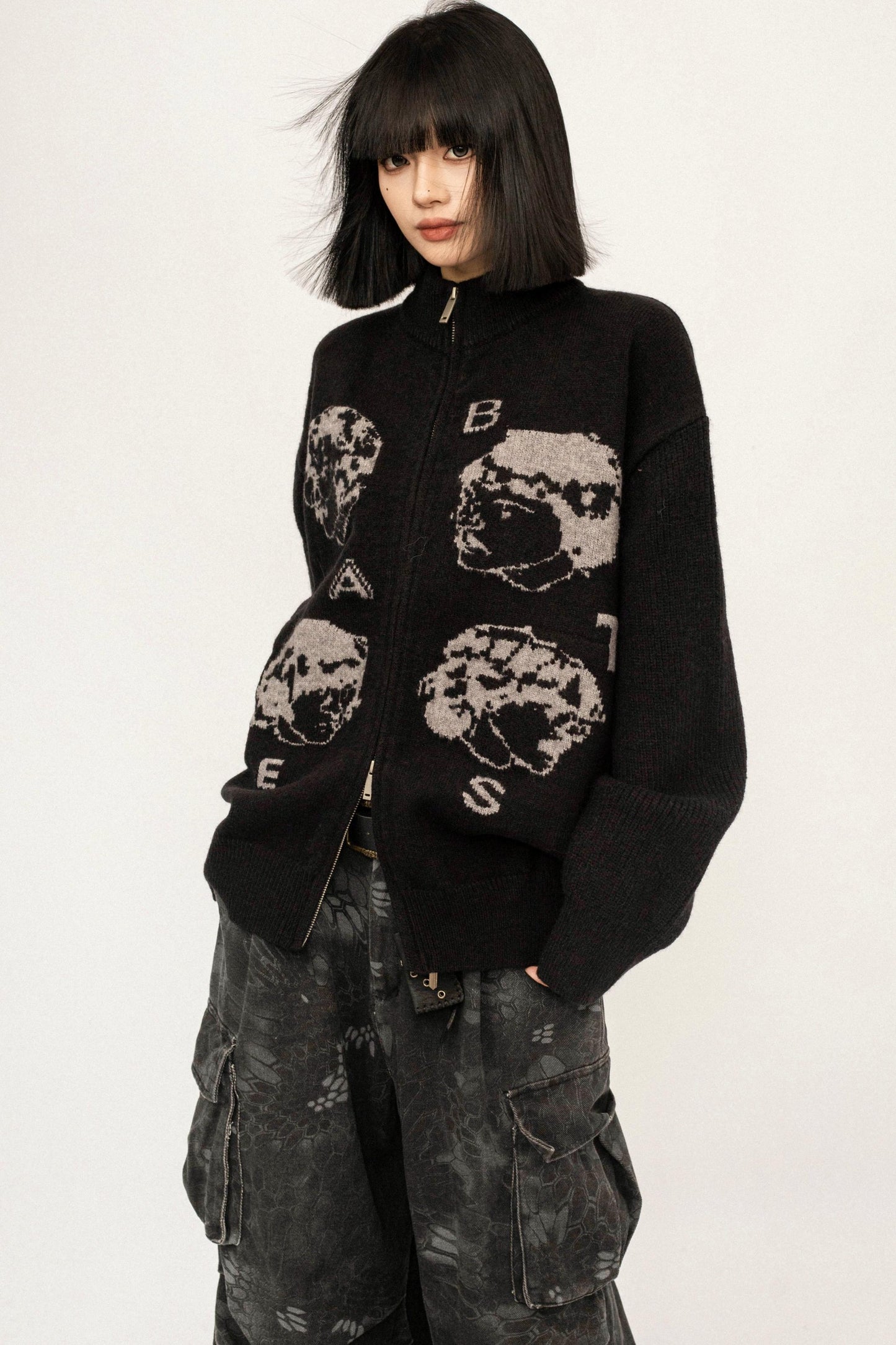 Retro Black Knitted Cardigan