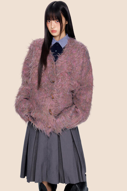 Retro Brushed Knit Cardigan