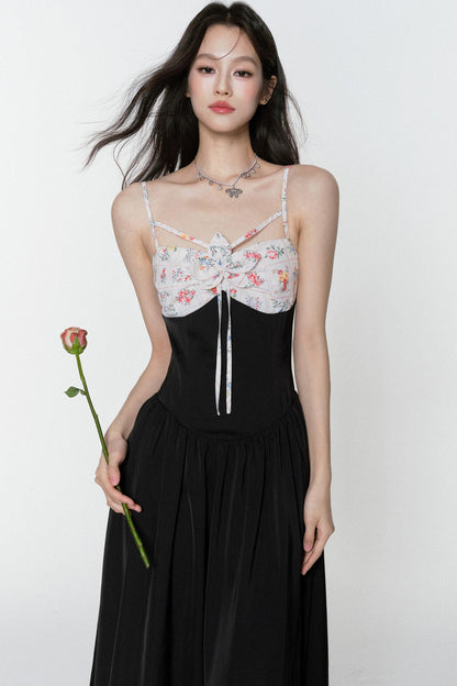 Midnight Satin Halter Dress