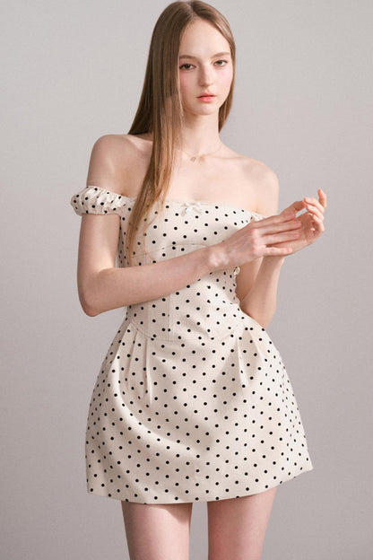 Polka Dot One-Shoulder Dress