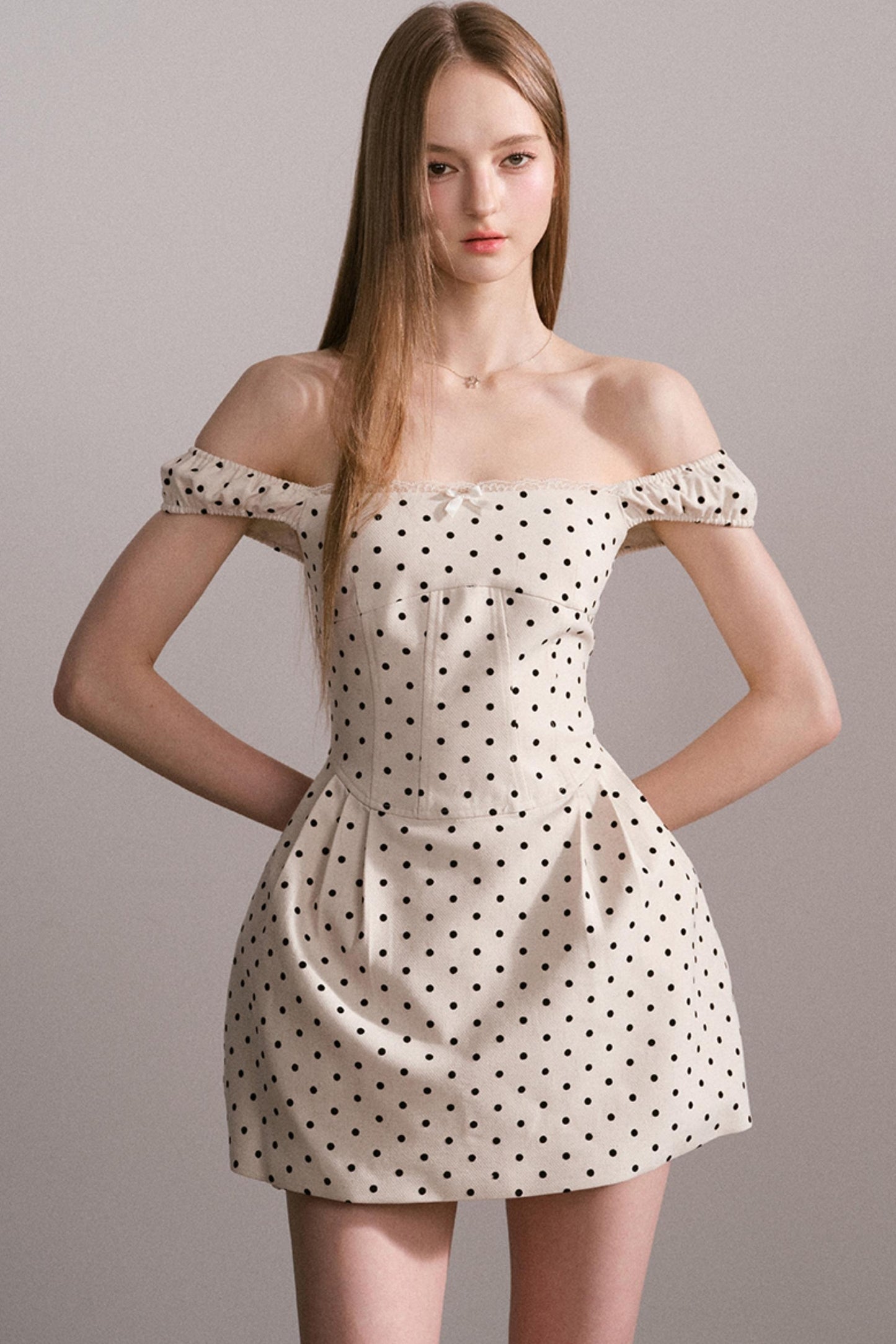 Polka Dot One-Shoulder Dress