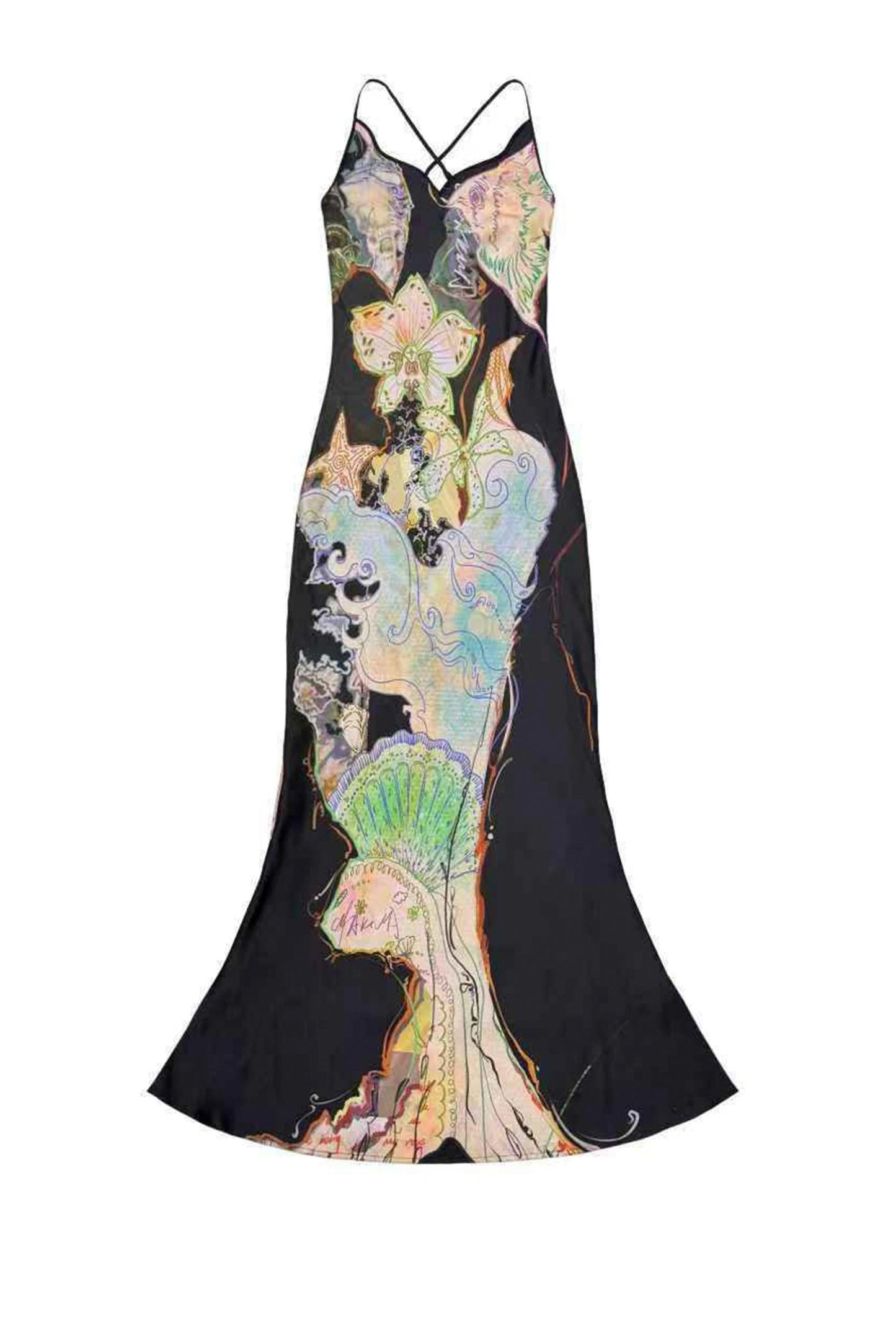 Blossom V-Neck Mermaid Dress