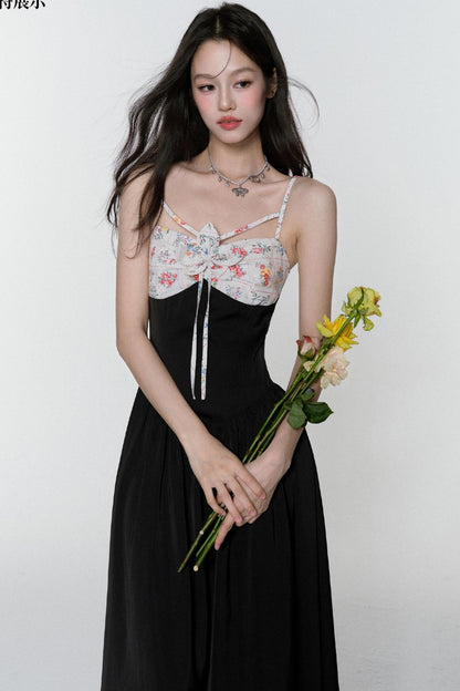 Midnight Satin Halter Dress