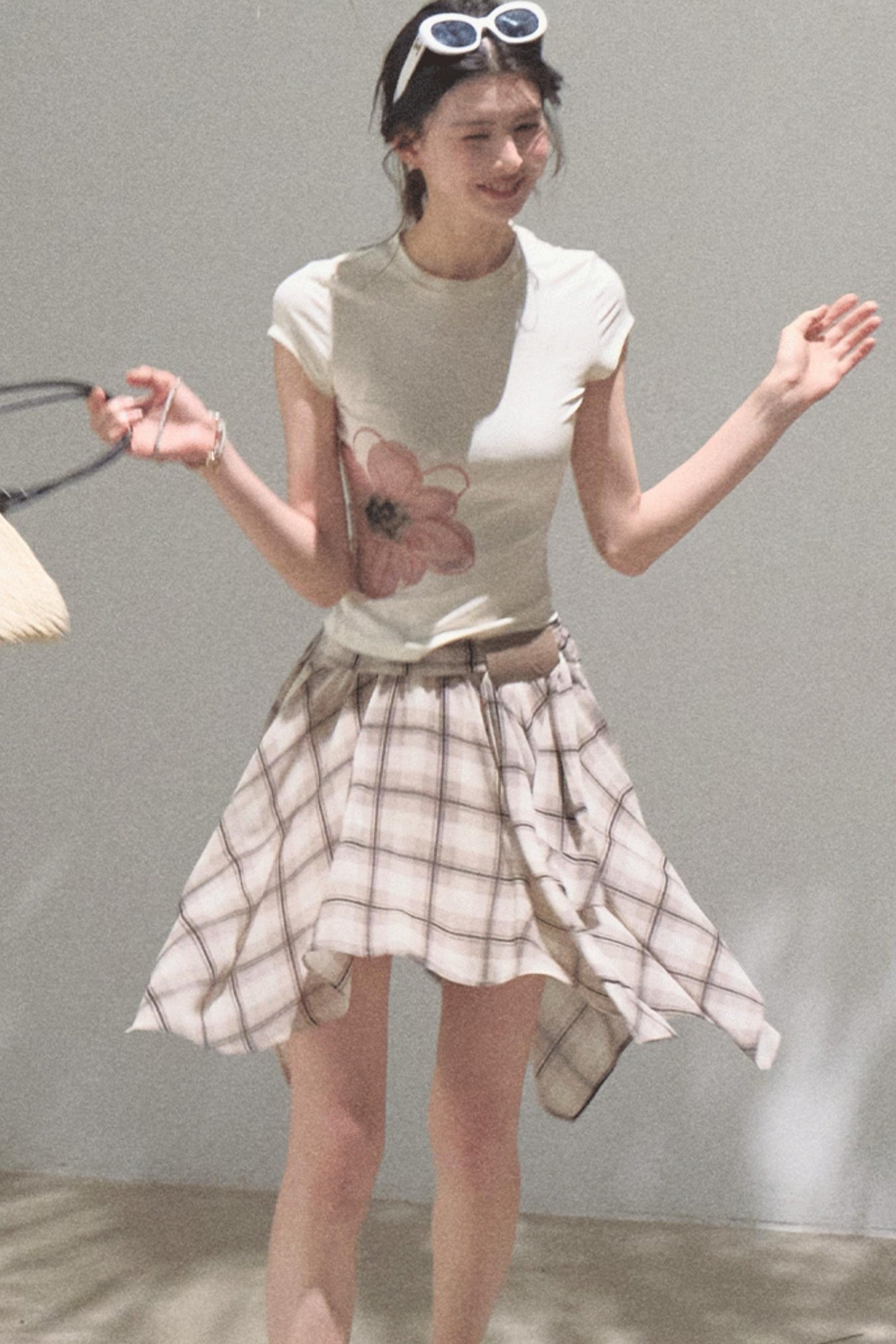 Love Ripple Plaid Skirt