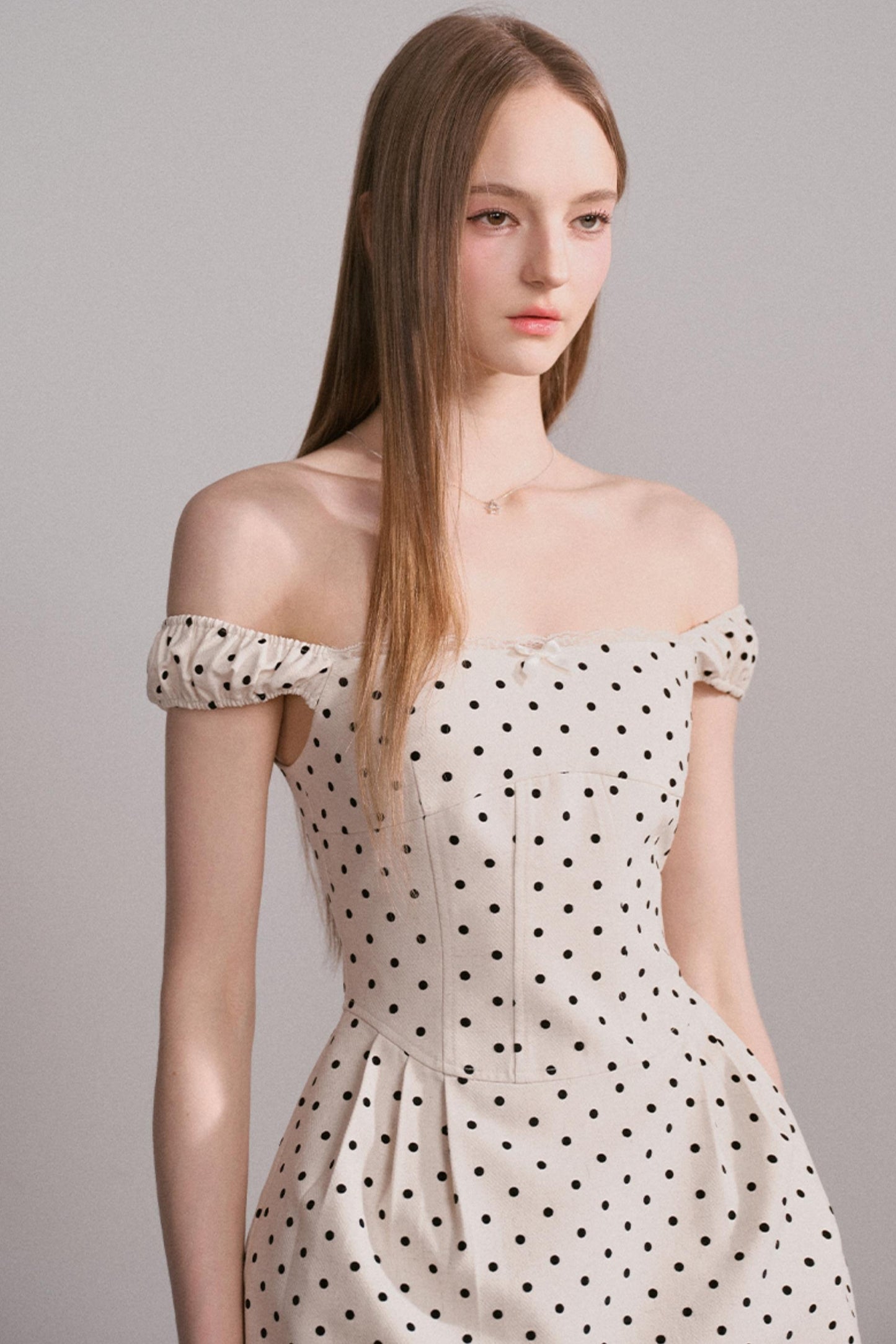 Polka Dot One-Shoulder Dress