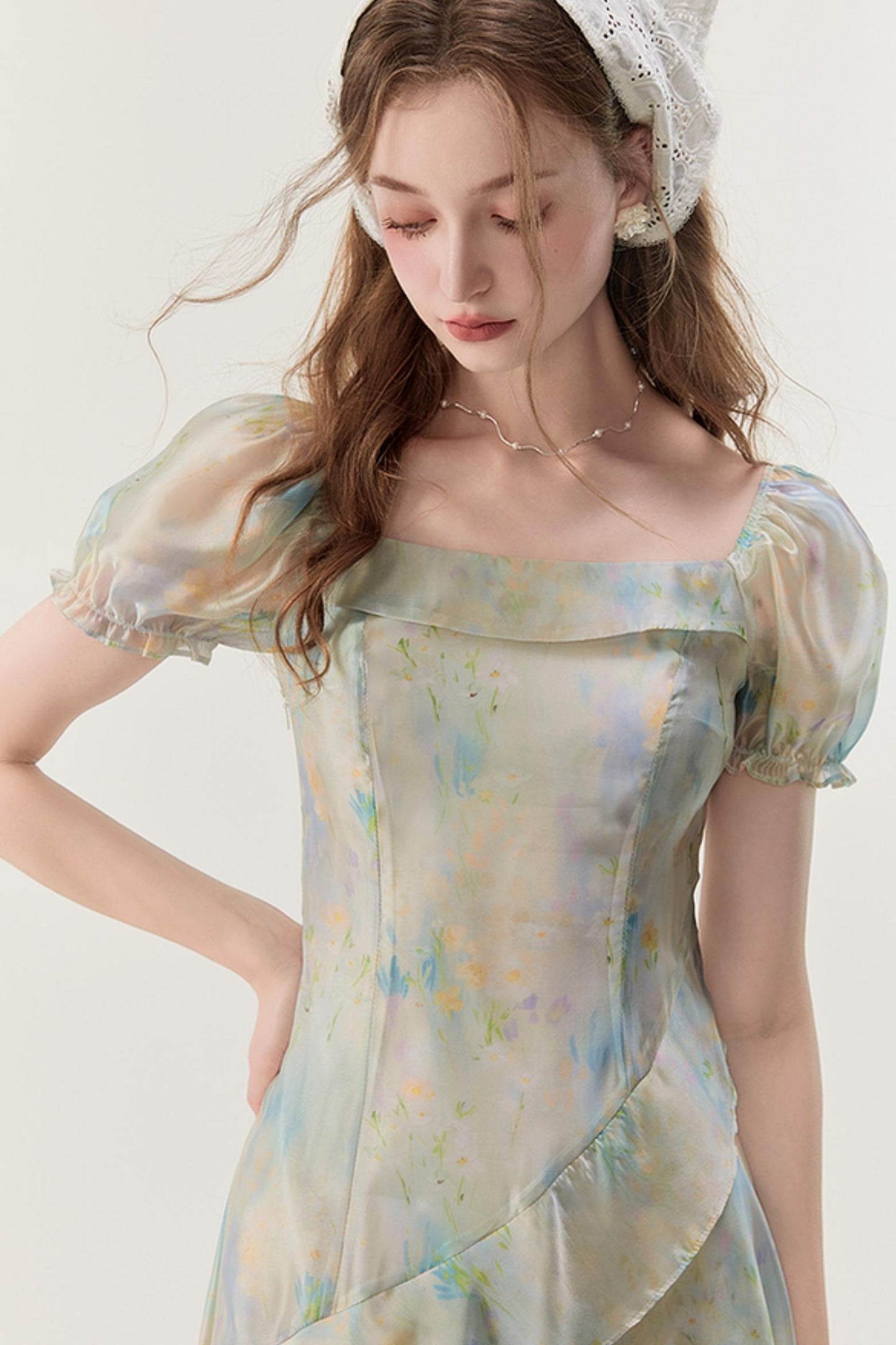 Petite Fit French Long Skirt Dress