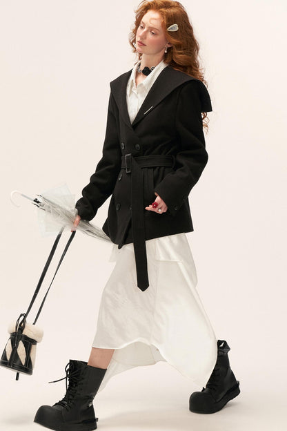 College Style Woolen Coat