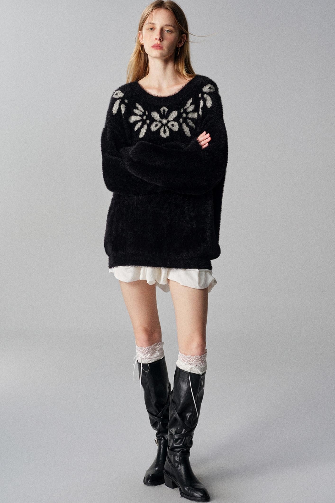 Gilded Dreams Jacquard Sweater