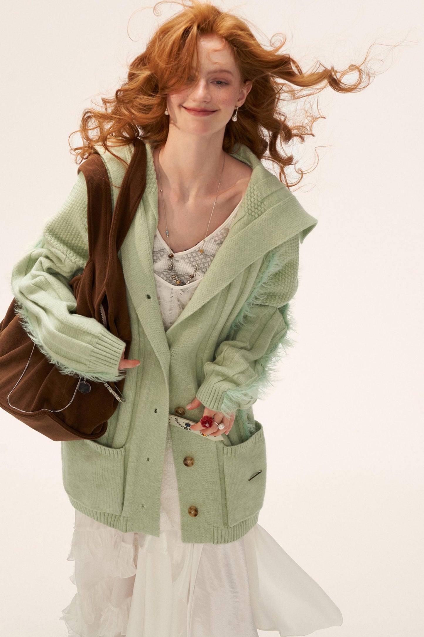 Lapel Knitted Loose Sweater Jacket