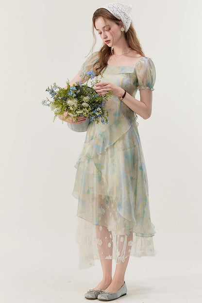 Petite Fit French Long Skirt Dress