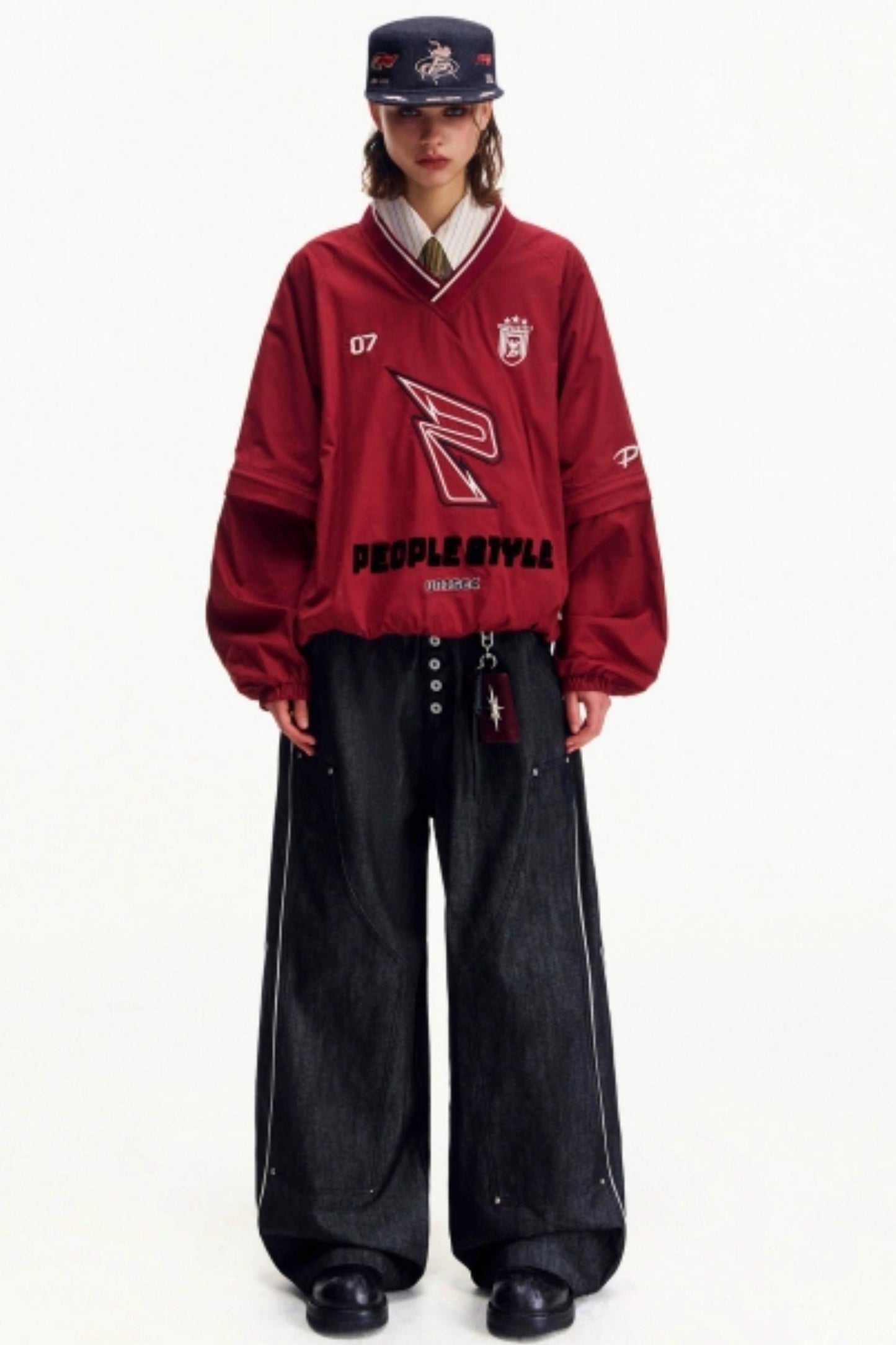 Embroidered Denim Equestrian Hat