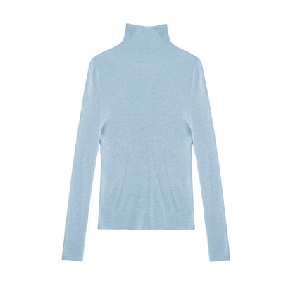 Wool Pile Collar Slim Knit Top