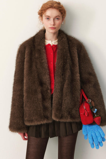 Faux Fox Fur Winter Coat