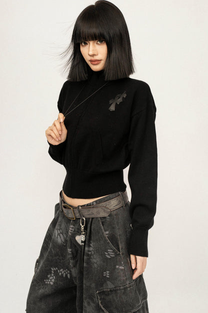 Retro Embroidered Knit Top