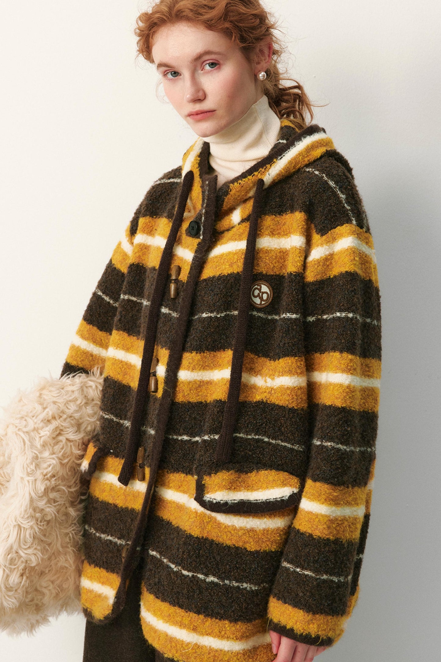 Melard Striped Hooded Coat