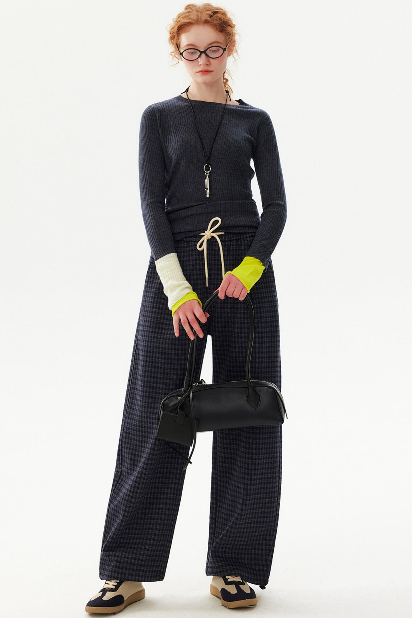 Color-Blocked Wool Blend Sweater