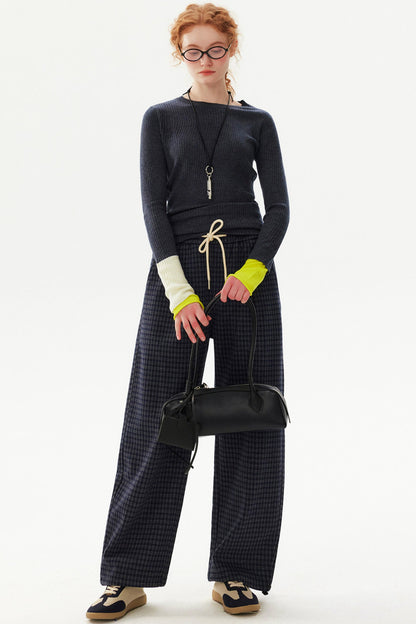 Color-Blocked Wool Blend Sweater