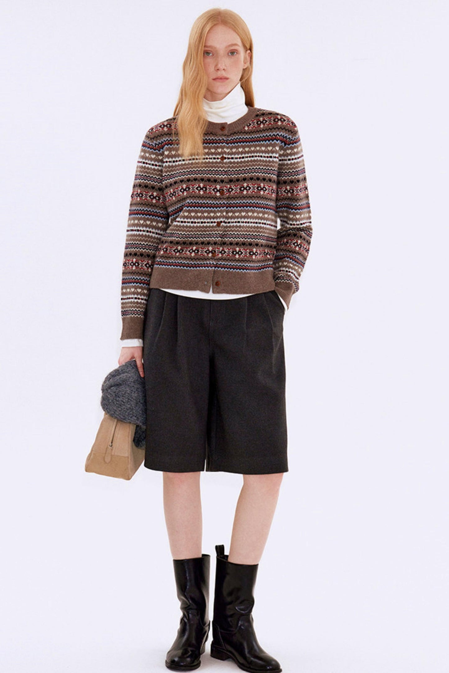 Retro Mist Gray Pleated Pants