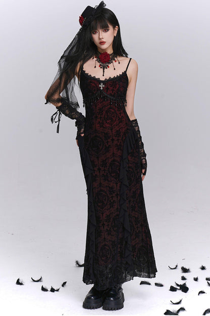 Gothic Black Camisole Dress Set-Up
