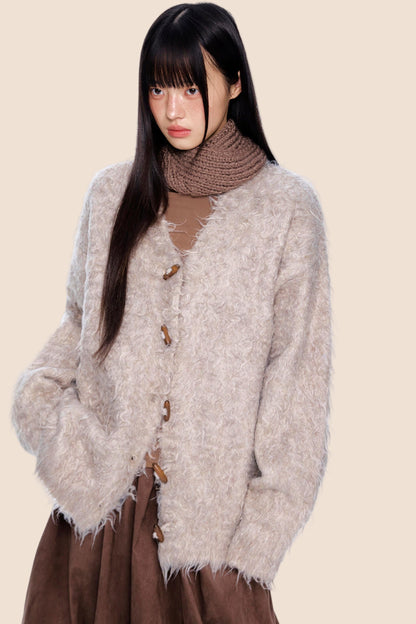 Retro Brushed Knit Cardigan