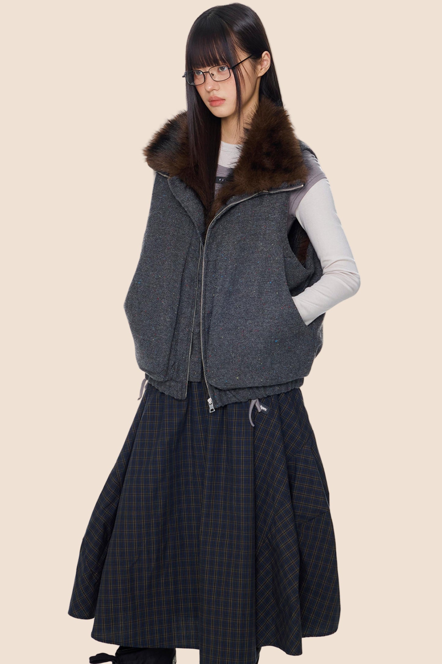 Furry Stand-Up Collar Vest