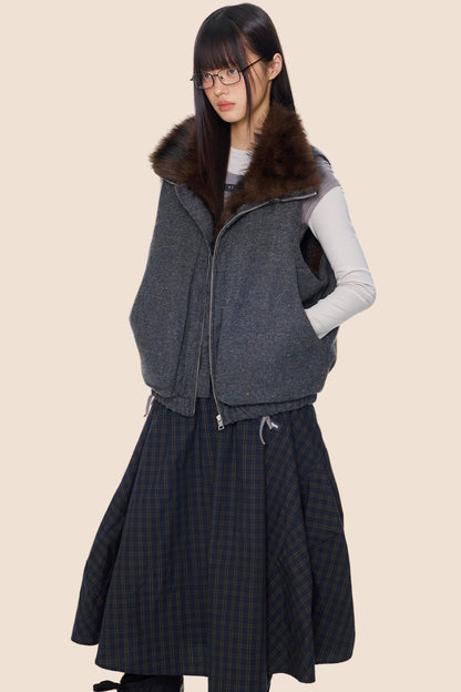 Furry Stand-Up Collar Vest