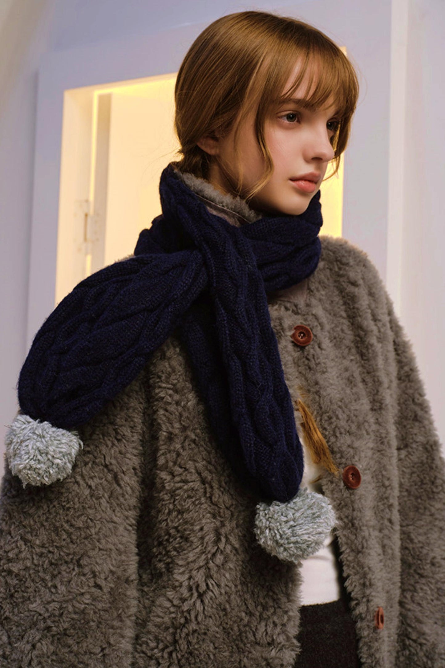 Dual-Tone Merino Knit Scarf