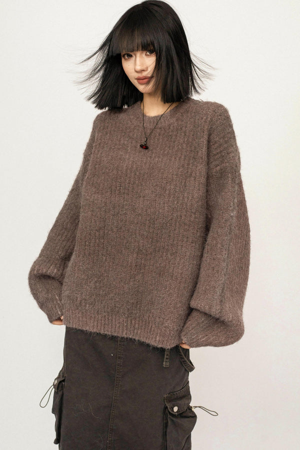 Retro Knit Pullover Sweater
