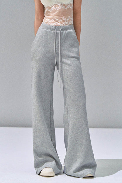 Grey Straight-Leg Sweatpants