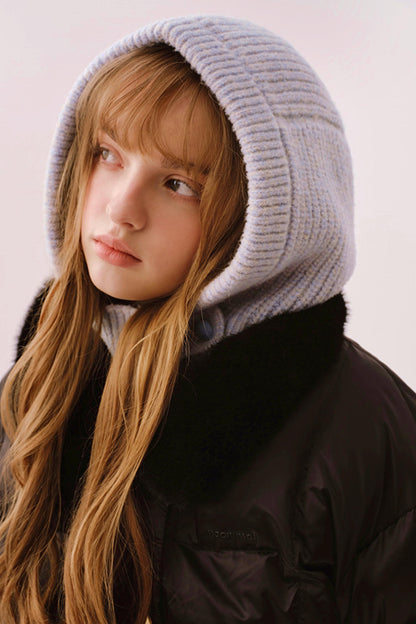 Sheep Wool Blend Knitted Balaclava