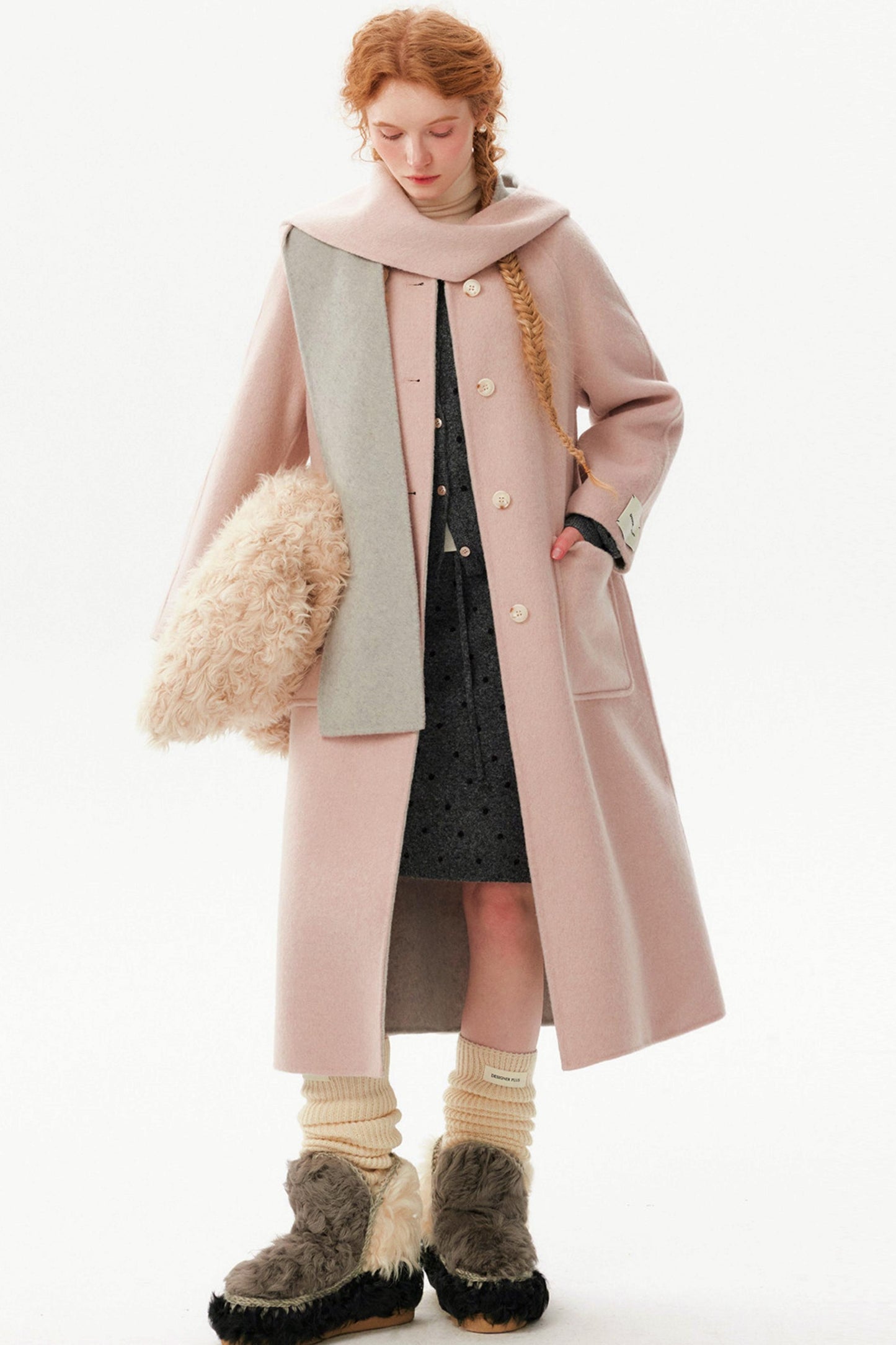 Silk Wool Reversible Scarf Coat