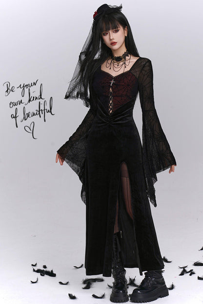 Sexy Gothic Flared Sleeve Dress