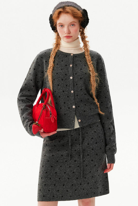 Romantic Polka Dot Cardigan Set-Up