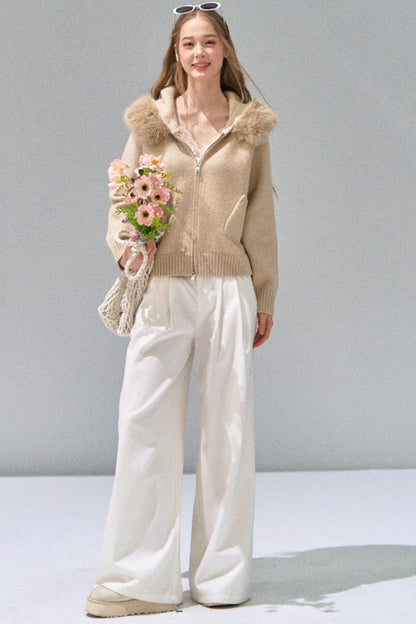 Luxury Knit Hooded Jacket