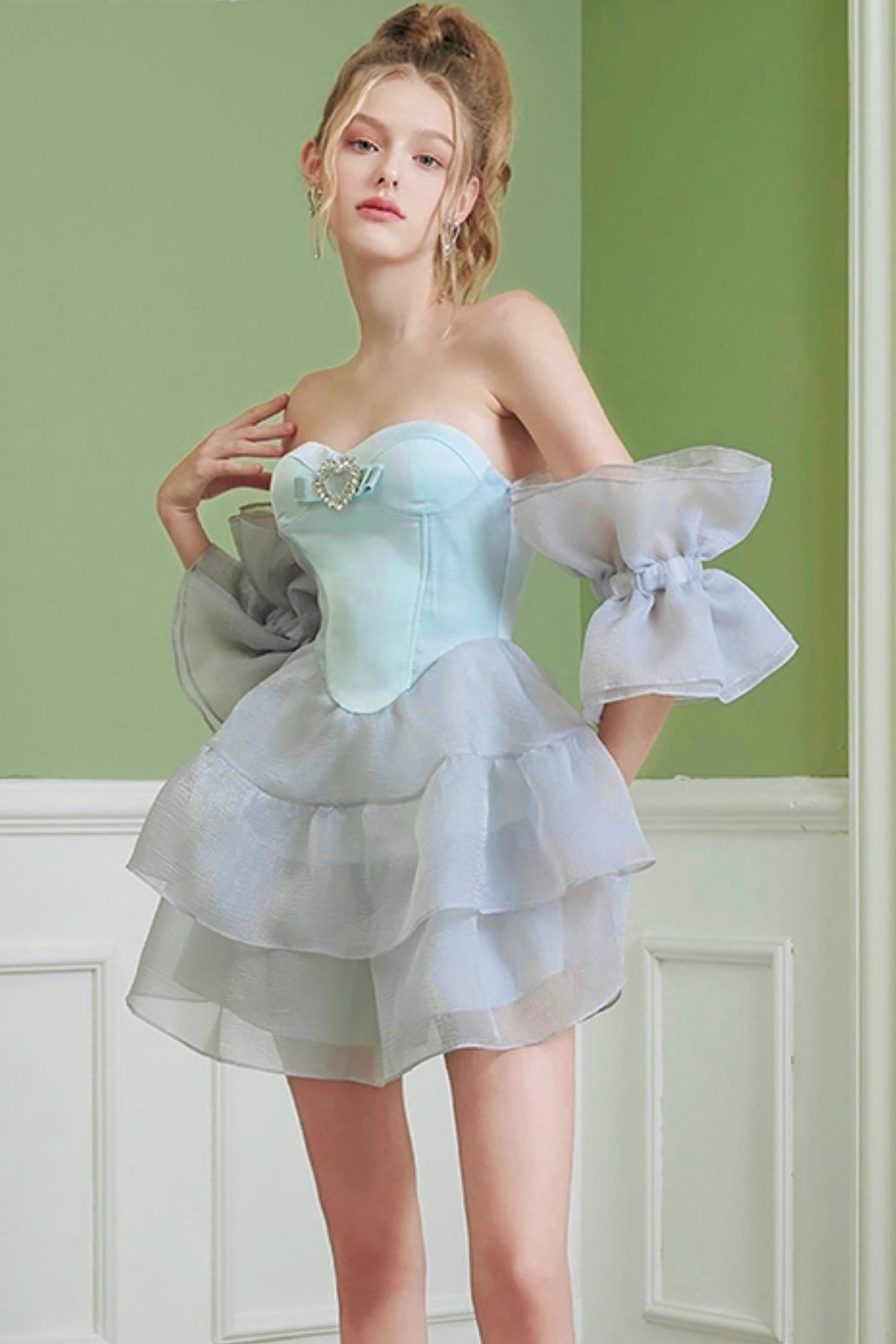 Blue Fairy Fishbone Tutu Dress