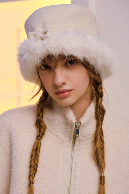 Reversible Faux Fur Beret