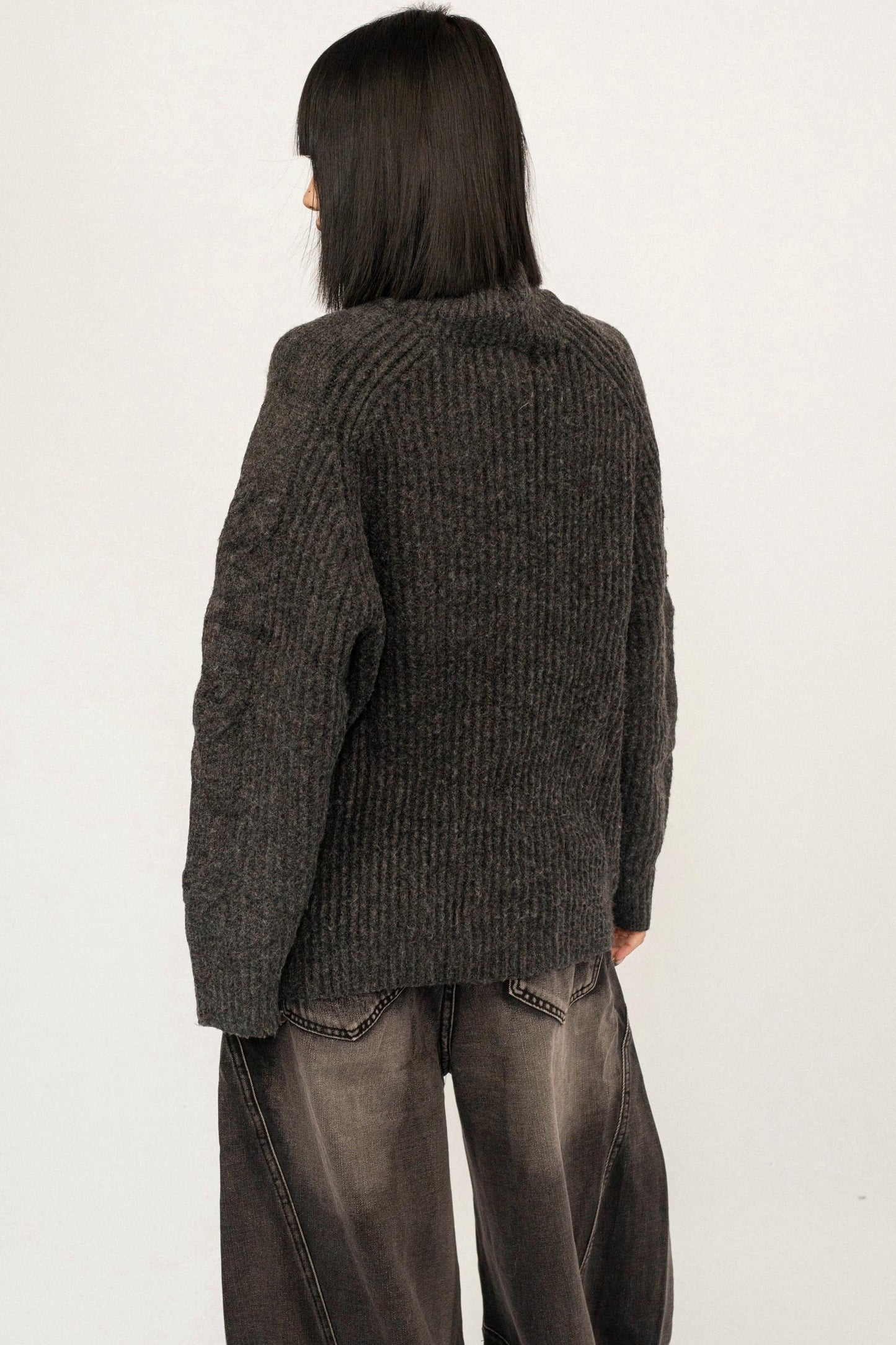 Retro Horn-Button Knit Cardigan