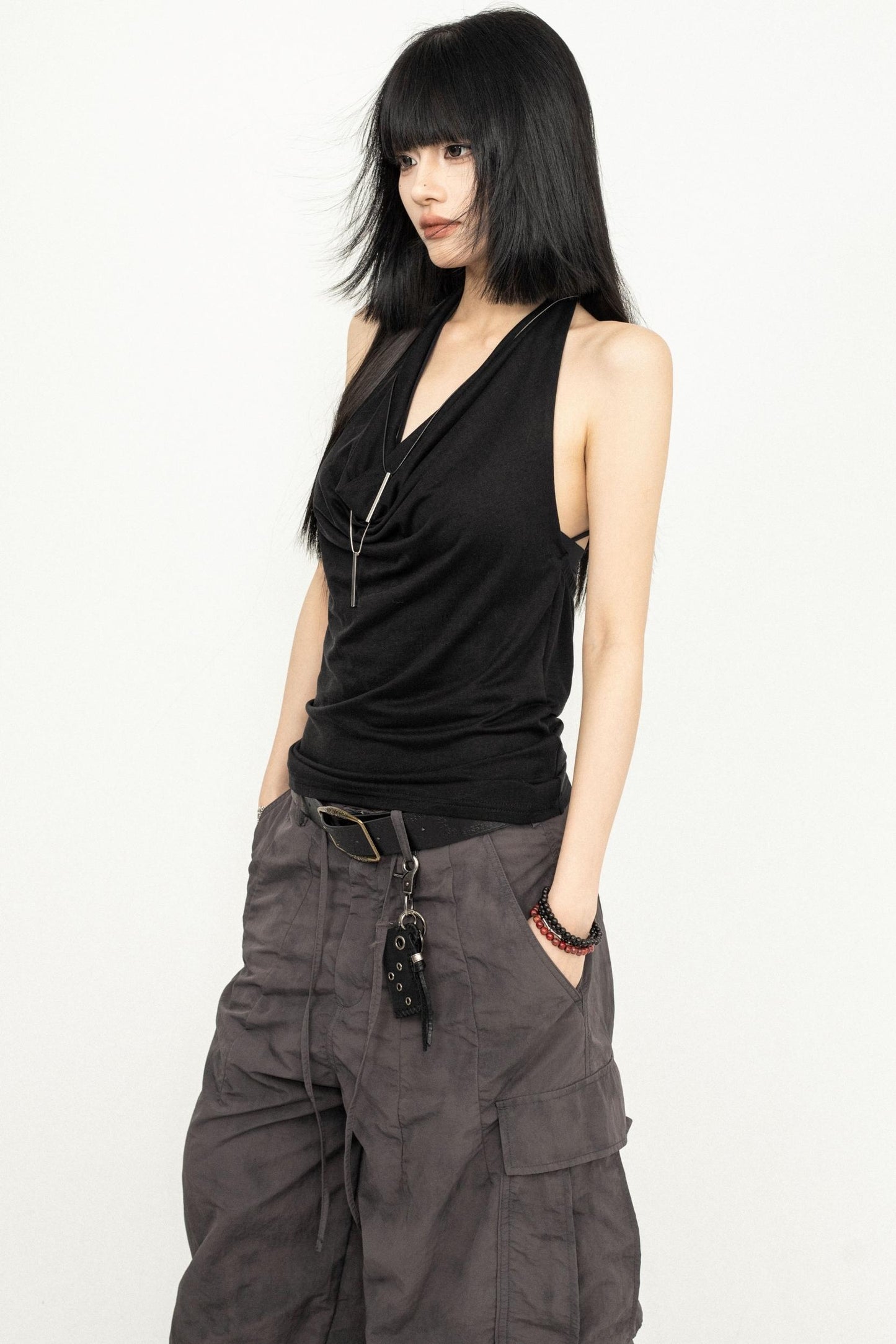 Black Halter Summer Top