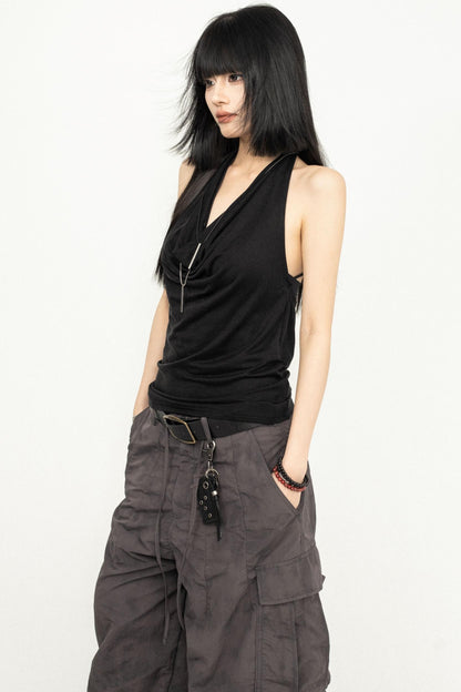 Black Halter Summer Top