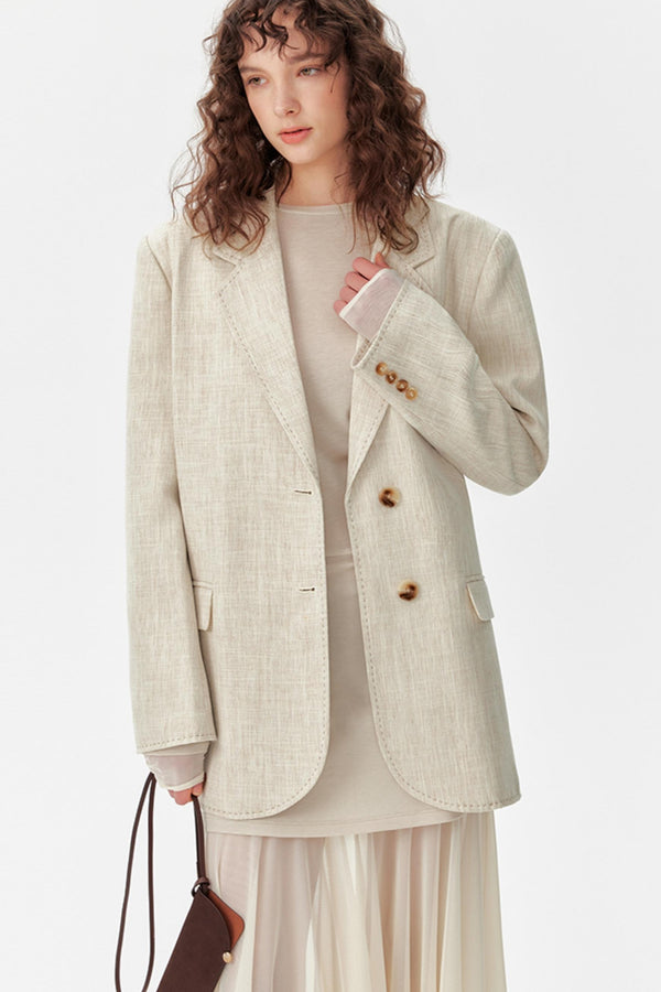 Linen Tulle Long Sleeve Dress Set-Up