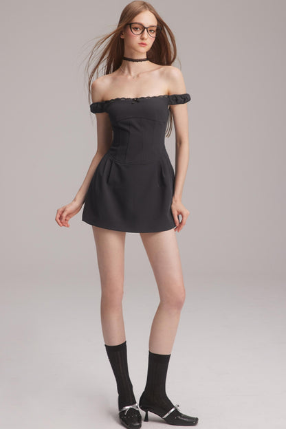 Polka Dot One-Shoulder Dress