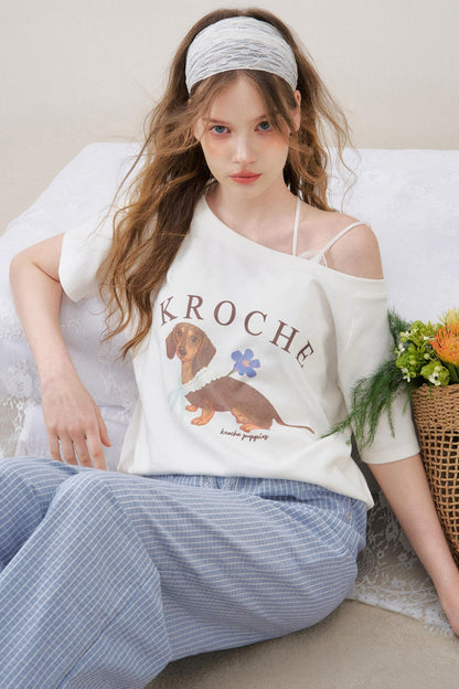 Lace-Trimmed Wide-Leg Trousers