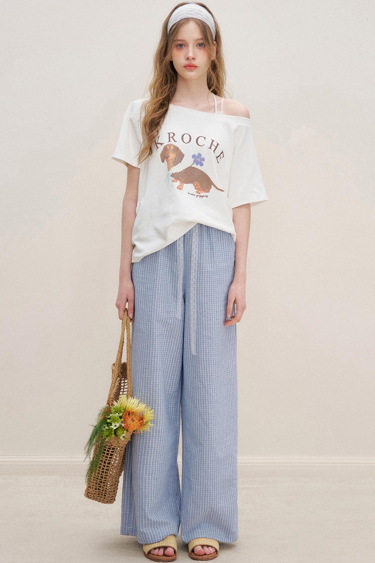 Lace-Trimmed Wide-Leg Trousers