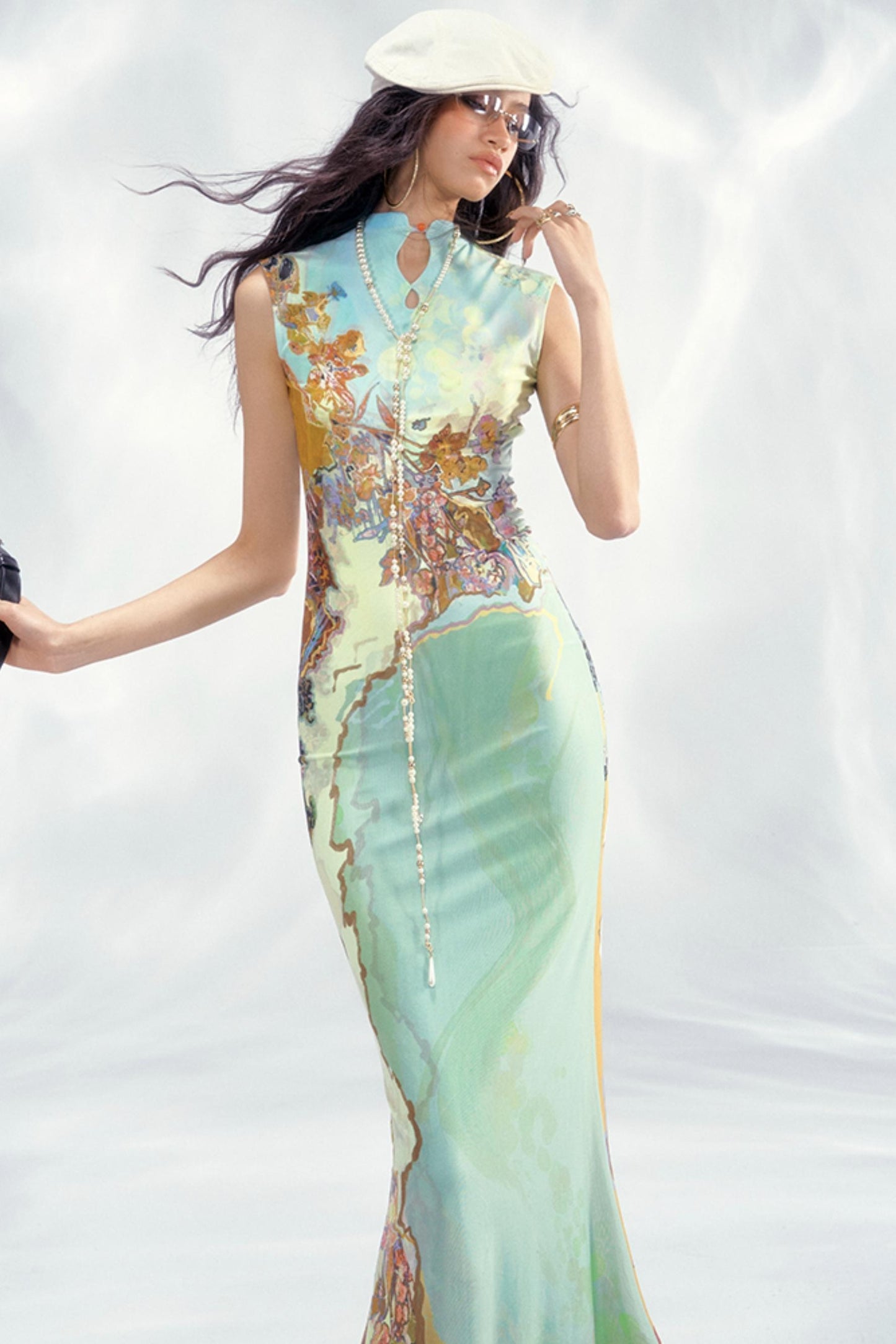 Tri-Color Chinoiserie Dress