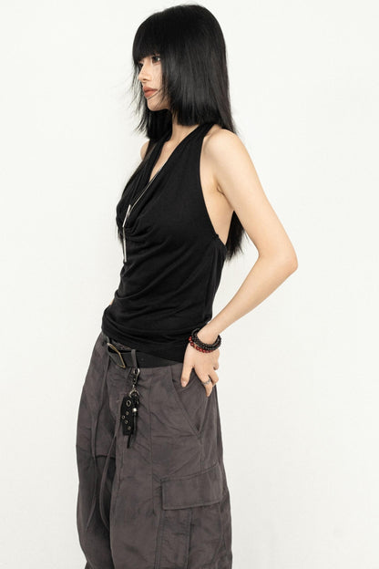 Black Halter Summer Top