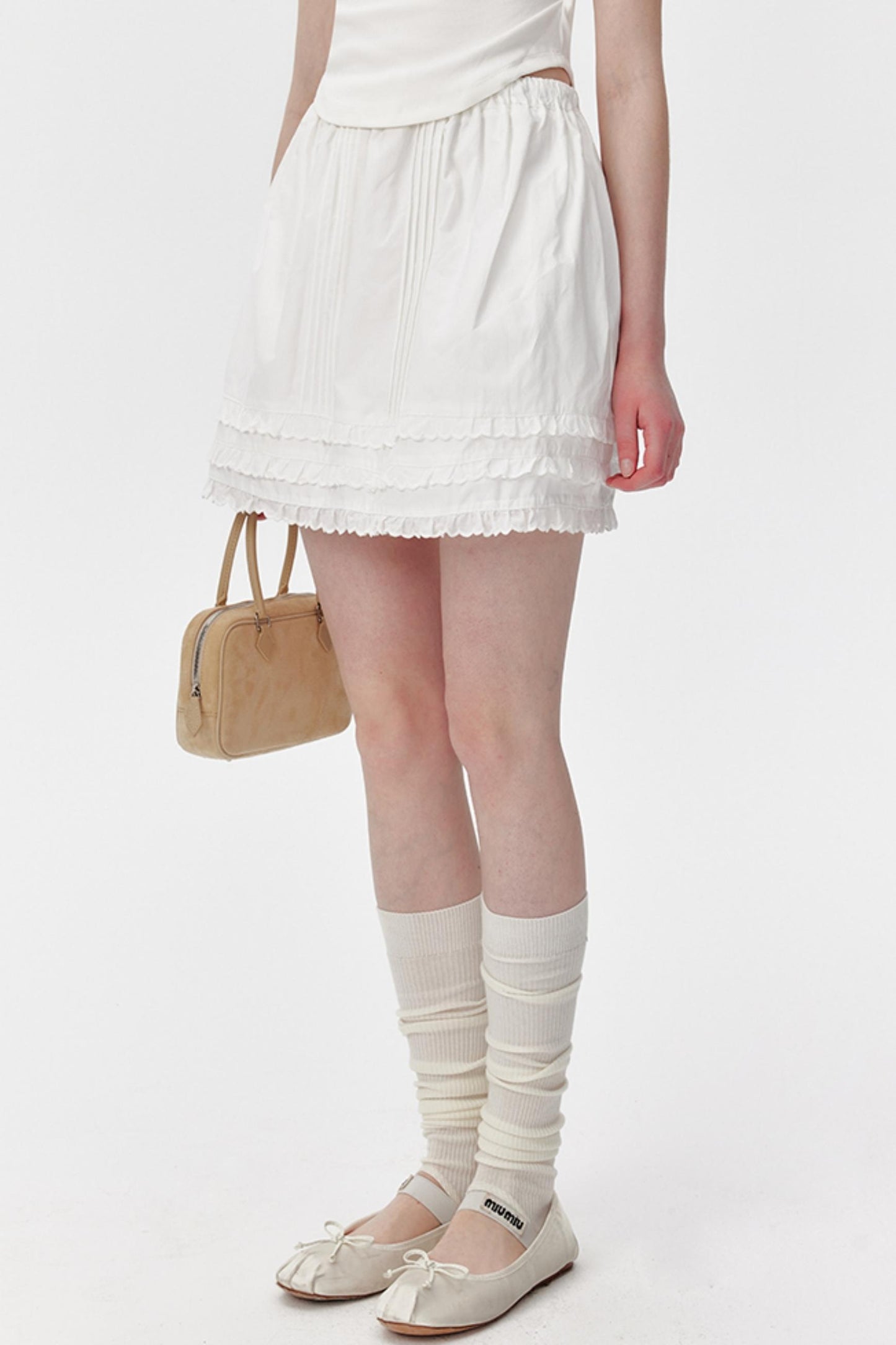 Cotton Lace Ruffle Skirt