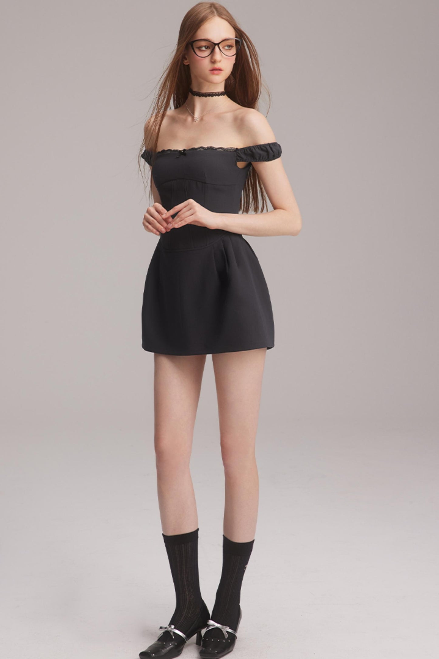 Polka Dot One-Shoulder Dress