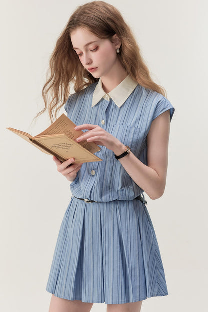 Blue Chic A-line Dress