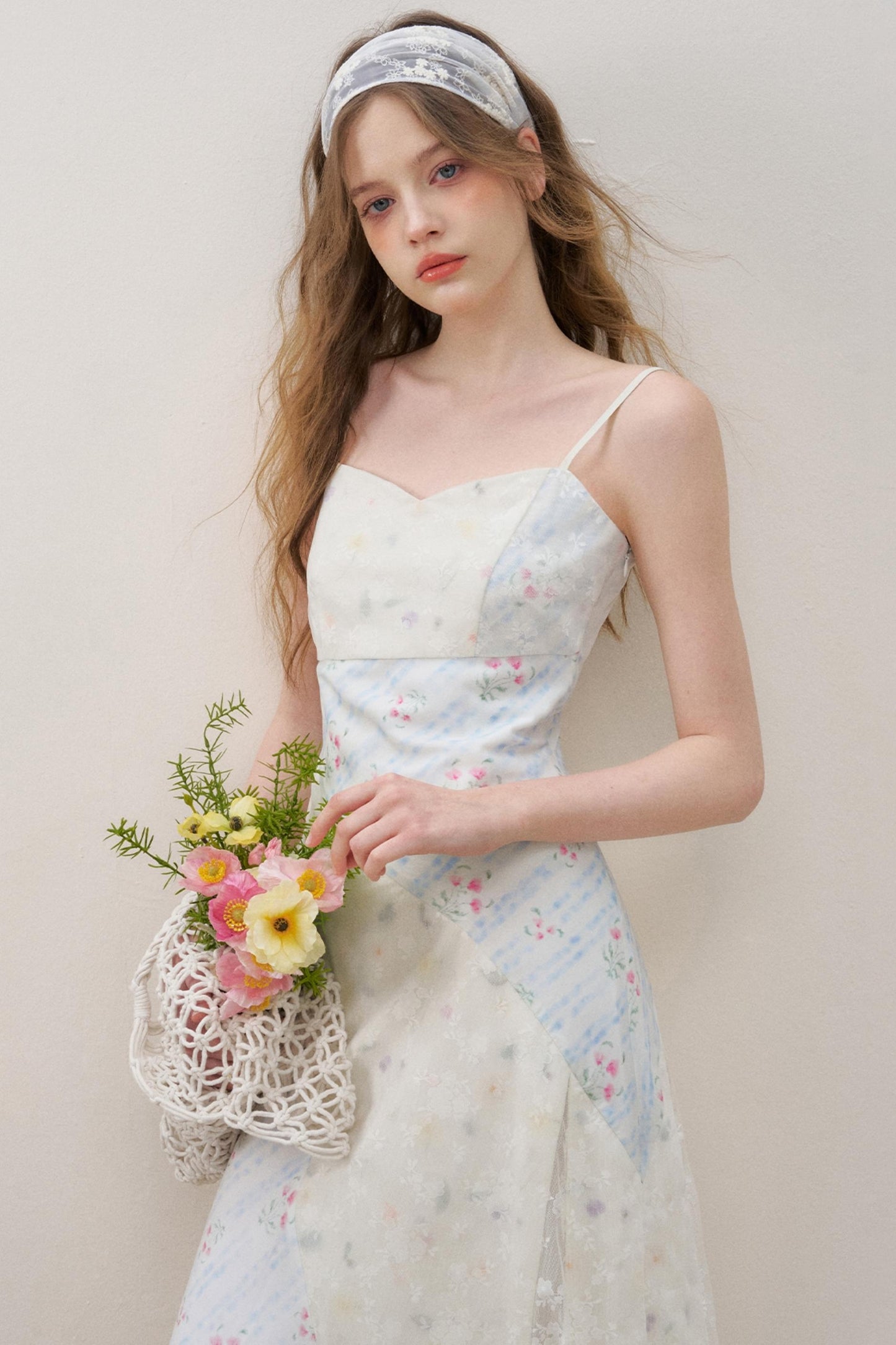 Lace V-Neck Cotton Dress